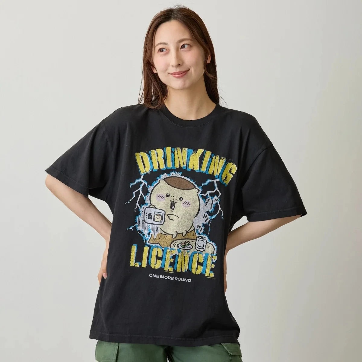 2026 Chiikawa DRINKING LICENSE Summer Parent Child Pure Cotton T-shirt Comfortable, Breathable, High Quality Ins Y2k